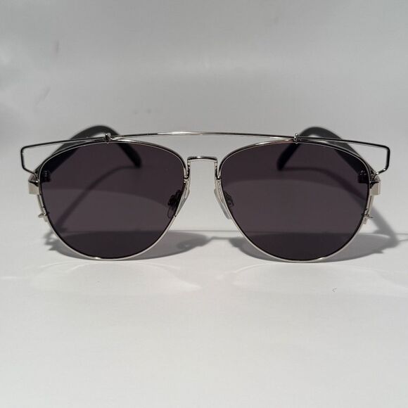 1639 NEW Silver Aviator Sunglasses with Top Bar Detail - Edgy Modern Style - Picture 3 of 9